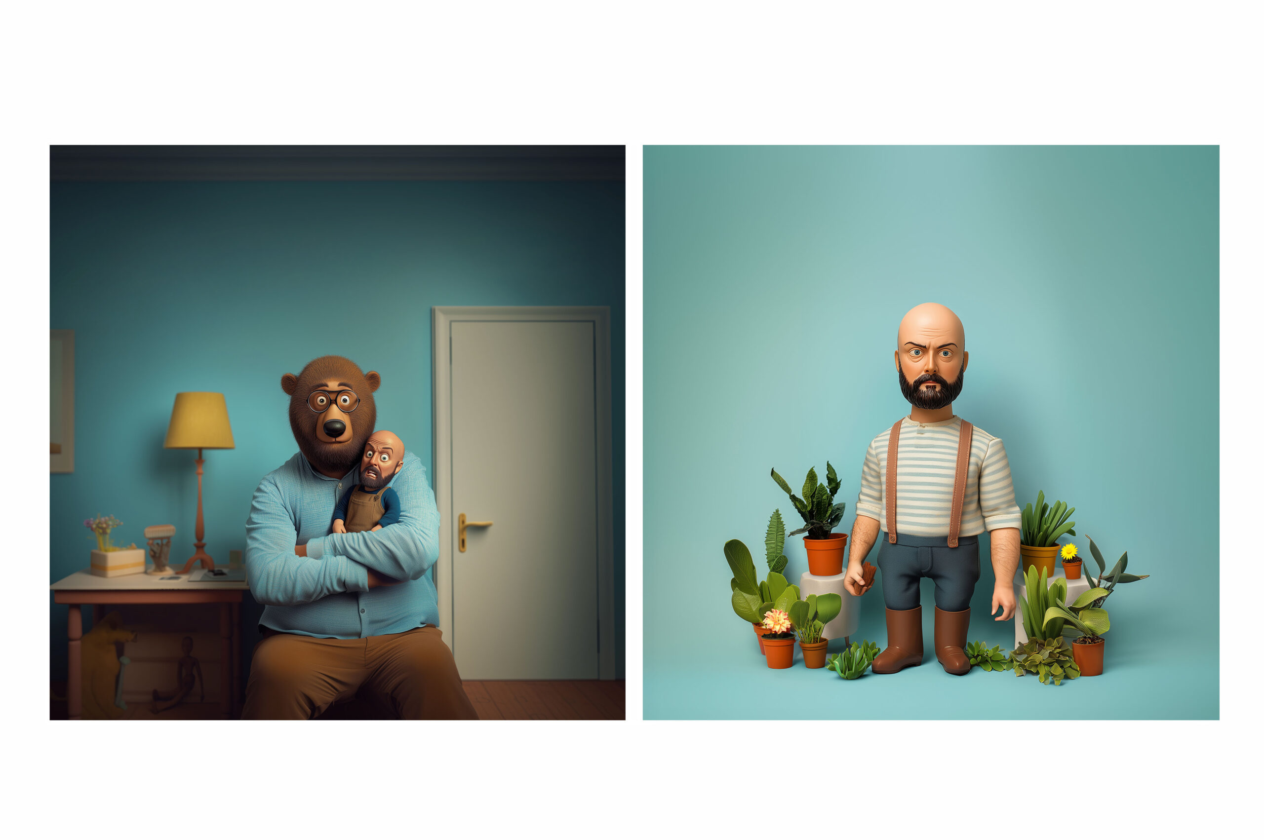 bär_puppe_miniatur_gärtner_surreal_humor